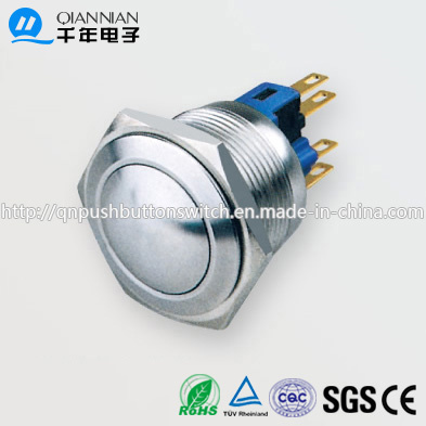 Qn22-B2 22mm Momentary Domed Head Pin Terminal Metal Push Button Switch