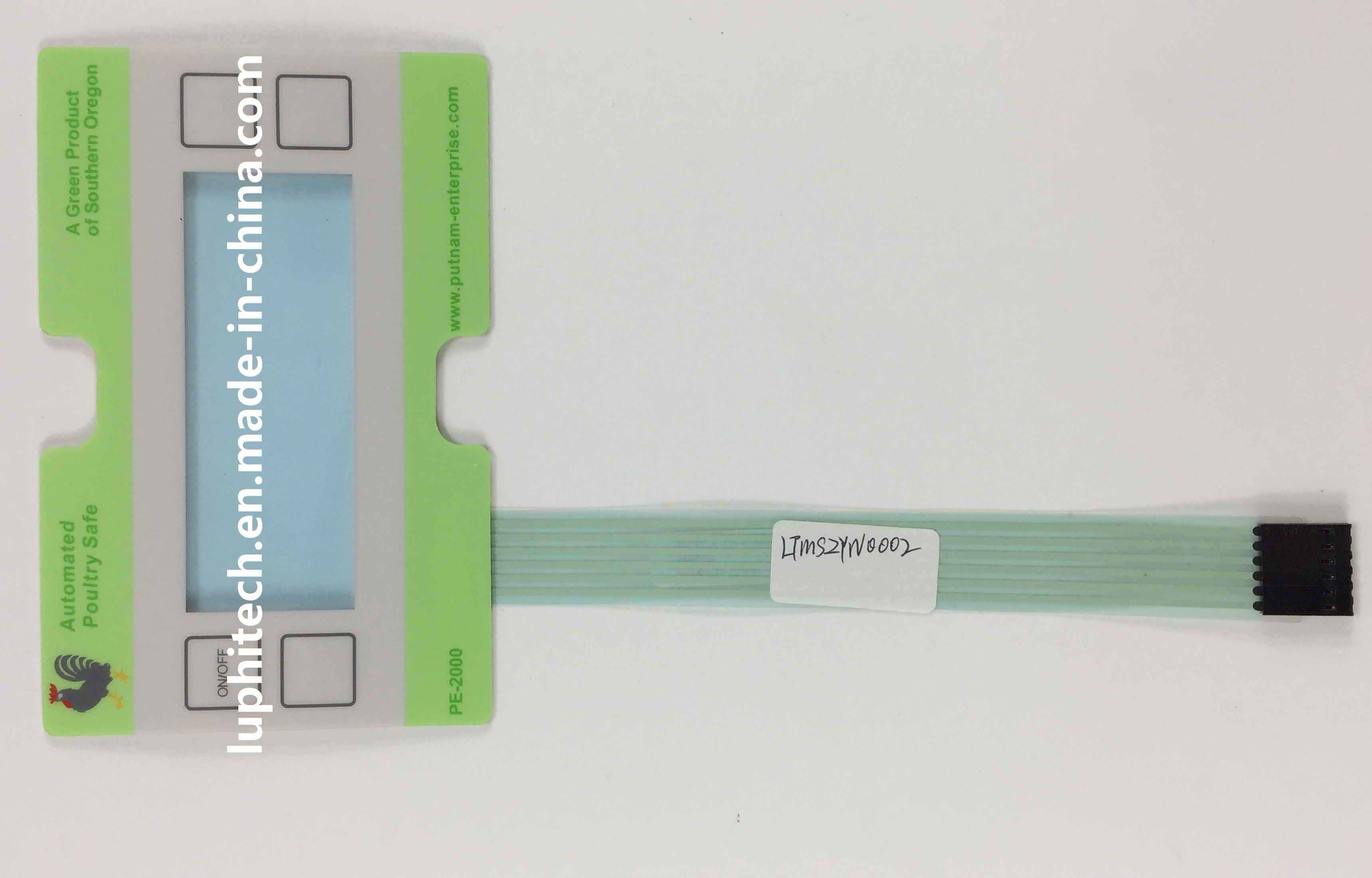 Flat Embossed Clear LCD Window Graphic Membrane Switch