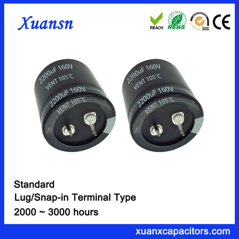 China 2200UF 160V Standard Snap in Capacitor