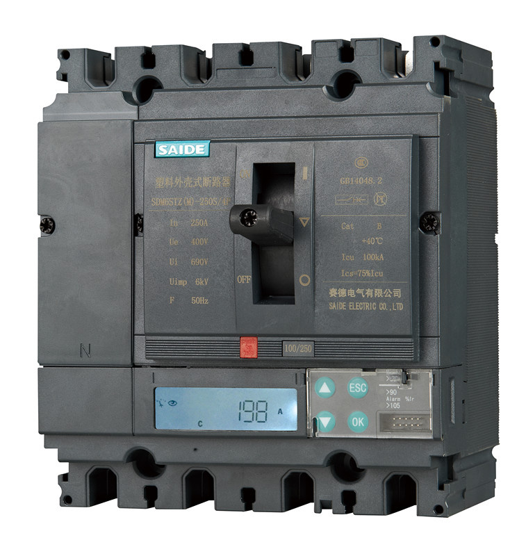 250s 3p 4p LCD MCCB