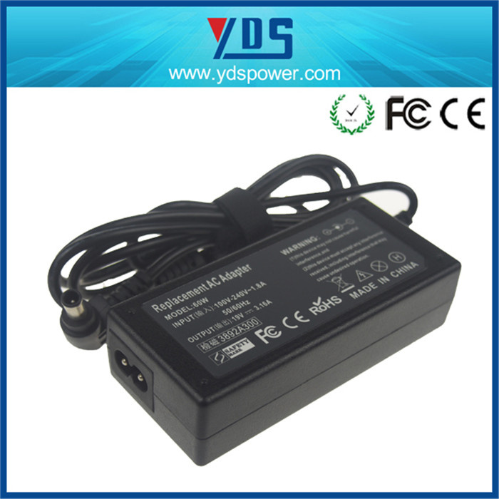 Laptop Notebook Adapter for Sony 19V 3.16A 6.5*4.4