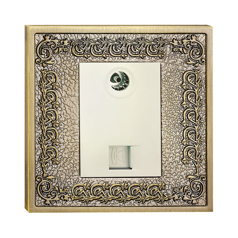 Brass Hotel TV Socket / Television Outlet / Tel Socket
