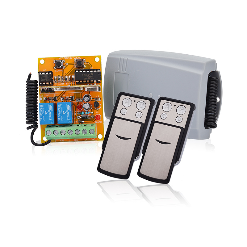 Universal Receiver with 2 Channels Garage Door Radio Transmitter and Receiver Kit