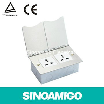 Four Modules Ground Receptacle Floor Socket Box