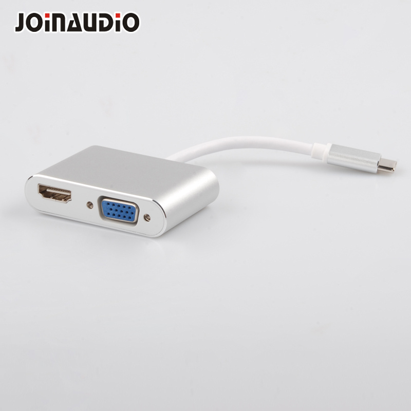 2 in 1 USB 3.1 Type C to VGA/High Definition Multimedia Interface Adaptor Dual Screen Display (9.5012)