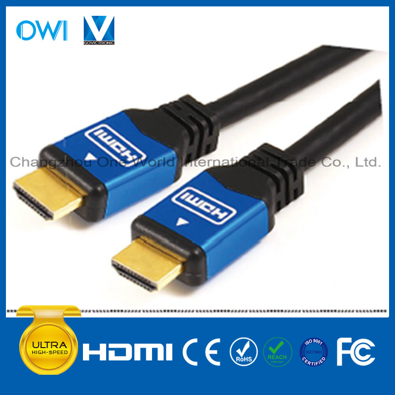 Two-Tone Metal Assembly HDMI 19pin Plug to Plug Cable