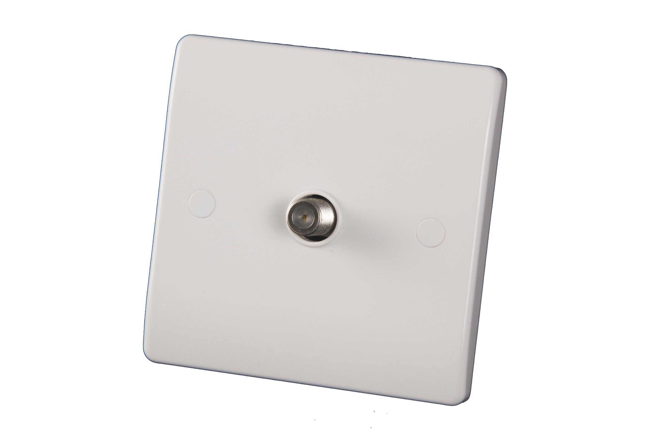 Bakelite Faceplate 1 Gang Satellite Socket White Range