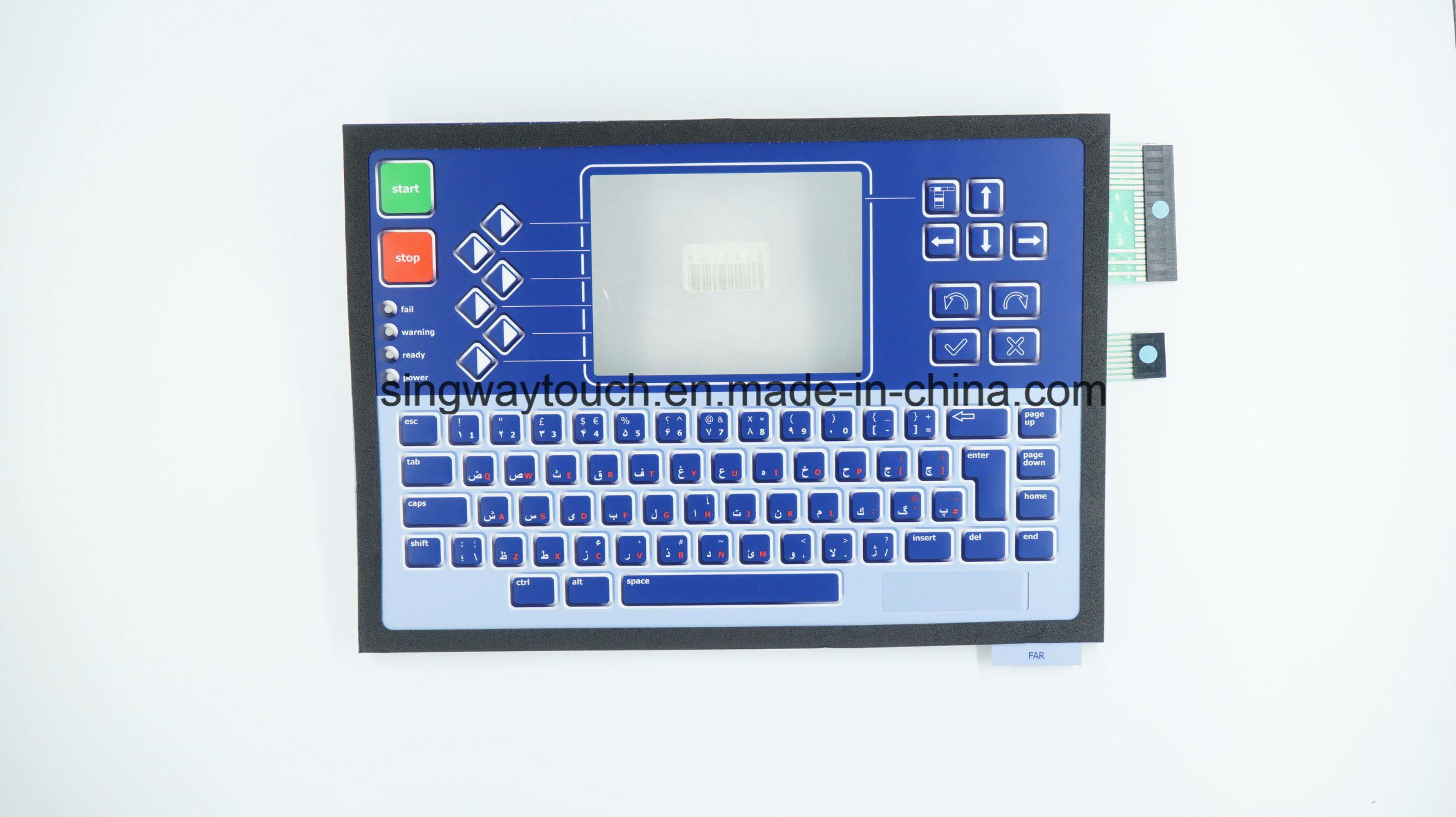 Key Embossing Membrane Switch with Aluminum Panel