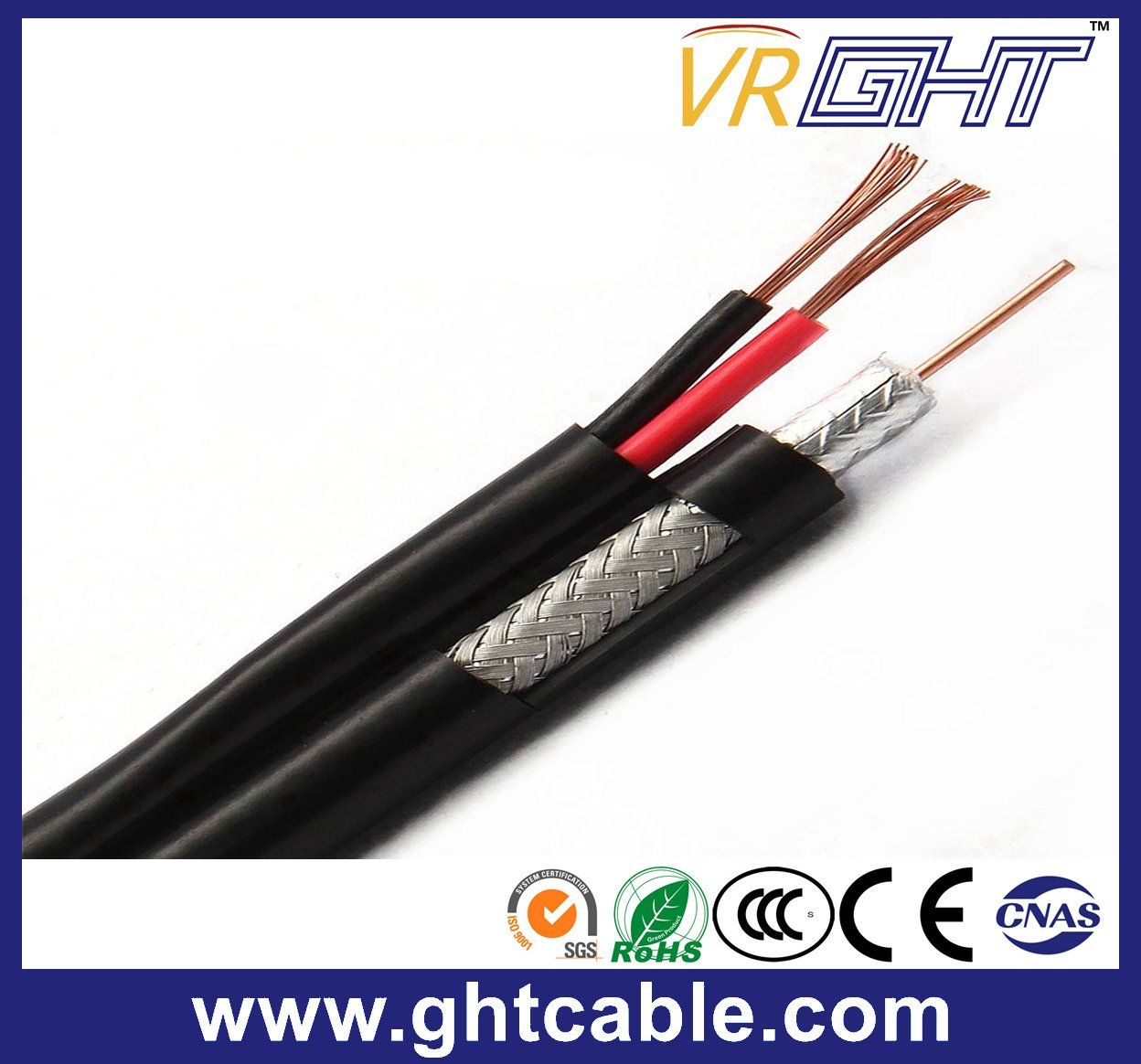 Composite Siamese Coaxial Cable Syv-75-3+2cord