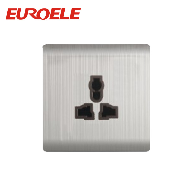 Universal Use Sliver Color 3 Pin Wall Switch Socket
