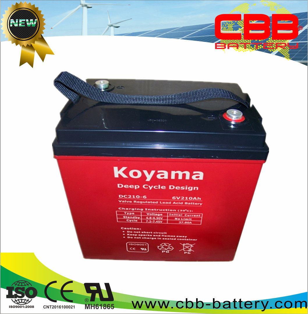 6V 210ah Deep Cycle AGM Motive Power Battery