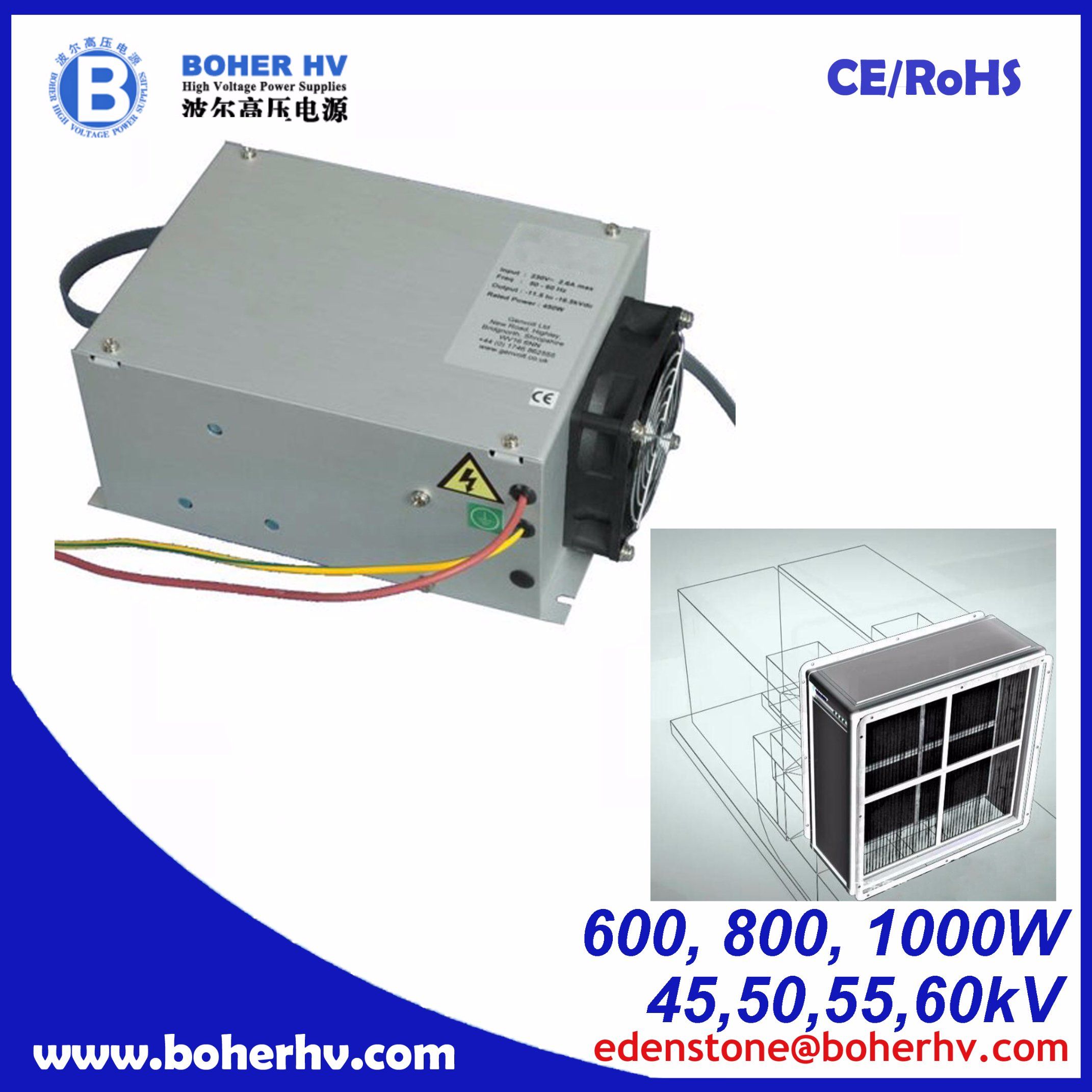 High Voltage Power Supply for Ventilation with UK technology CF06