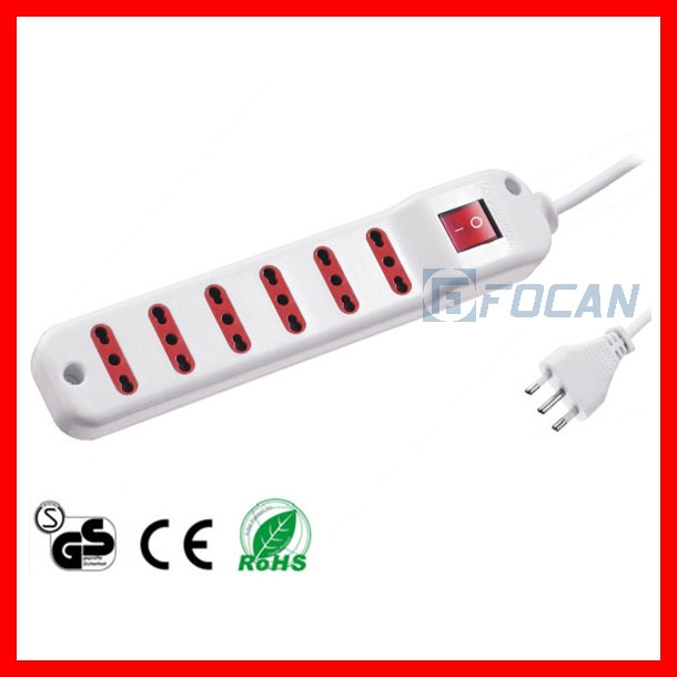 6 Gang Italian Power Strip Socket with Separated Switch