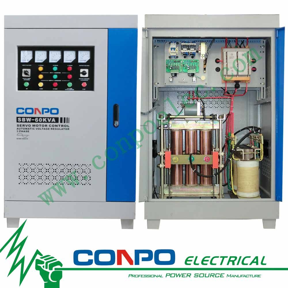 SBW-60kVA Full-Auotmatic Compensated Voltage Stabilizer/Regulator