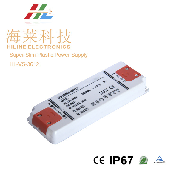 IP20 Super Slim Plastic Power Supply 36W