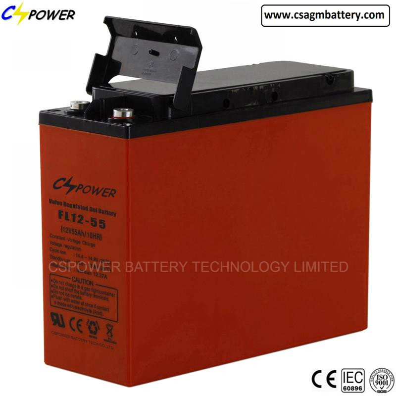 FL12-55 Deep Cycle Front Terminal Gel Battery for Solar
