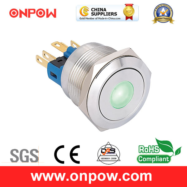 Onpow 22mm Push Button Switch (GQ22-11D/G/6V/S, CE, CCC, RoHS Compliant)