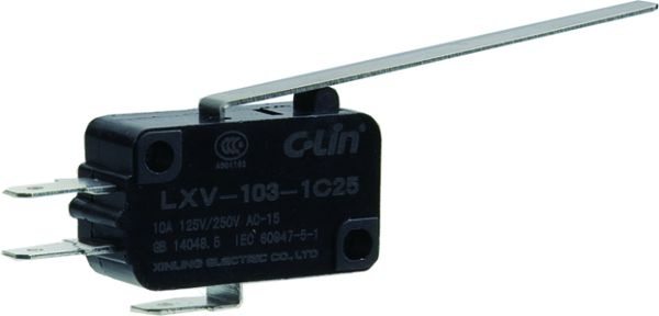 Long Hinge Lever Micro Switch (LXV-103-1C25)