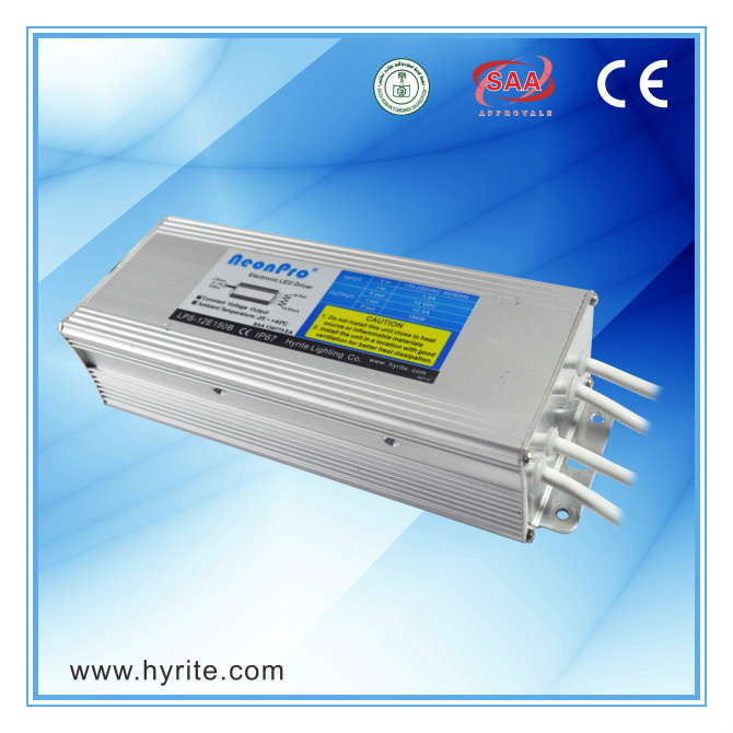 12V 150W IP67 Waterproof Constant Voltage LED Driver for Signage with SAA