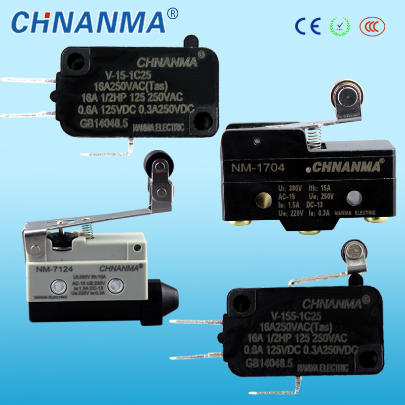Normal Open Roller Lever Electric Micro Limit Switch 5A 250VAC
