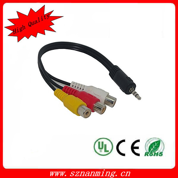 DC3.5mm to 3 RCA AV Cable for Camcorder
