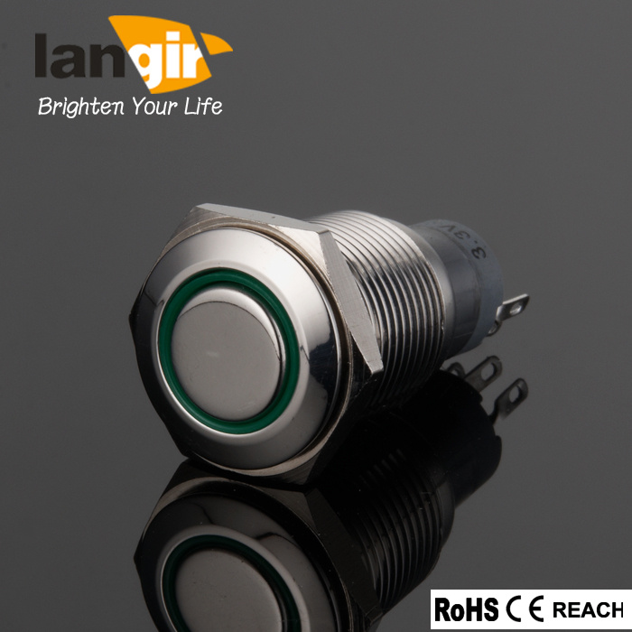 16mm Momentary 1no1nc Metal Brass Push Button Switch IP67 Waterproof