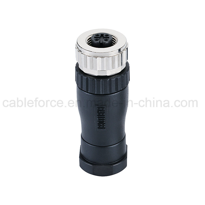 M12 4pin Female Field Wireable Connector Non-Shielded Waterproof Connector
