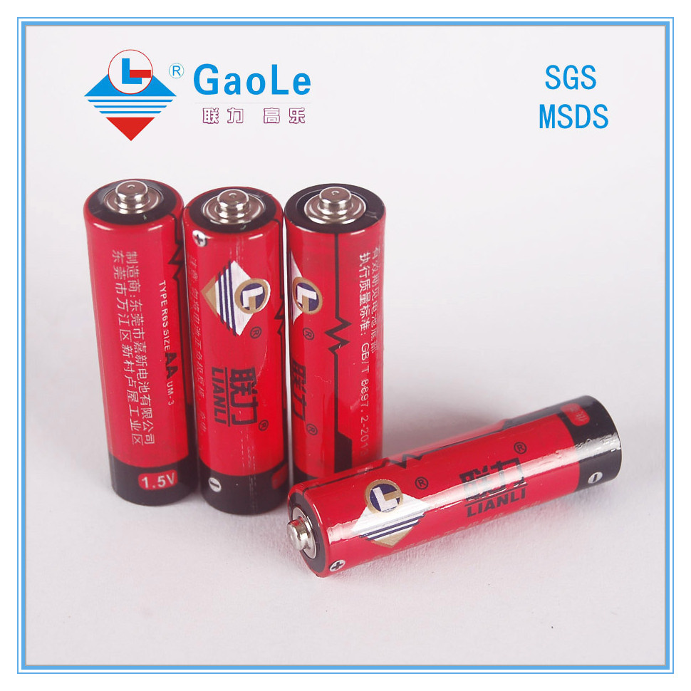 AA 1.5V Dry Battery with SGS MSDS (R6P)