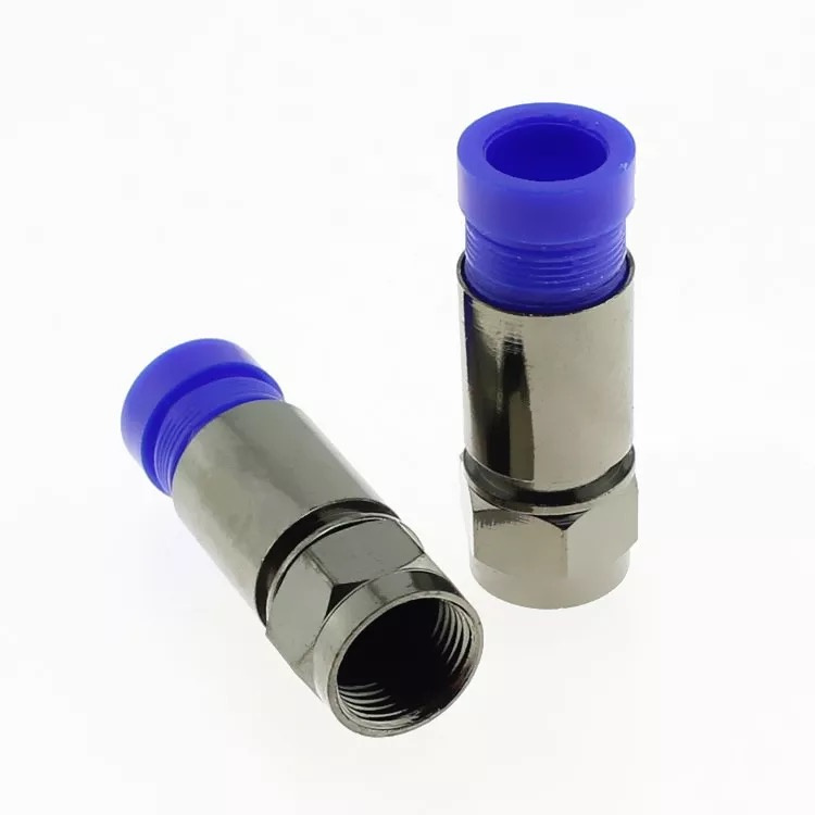 RG6 Compression RF F Cable Connector for Coaxial Cable