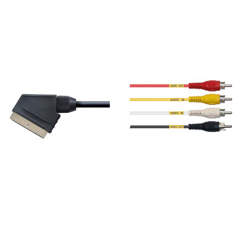 21 Pin Scart Plug to 4RCA Flat Cable