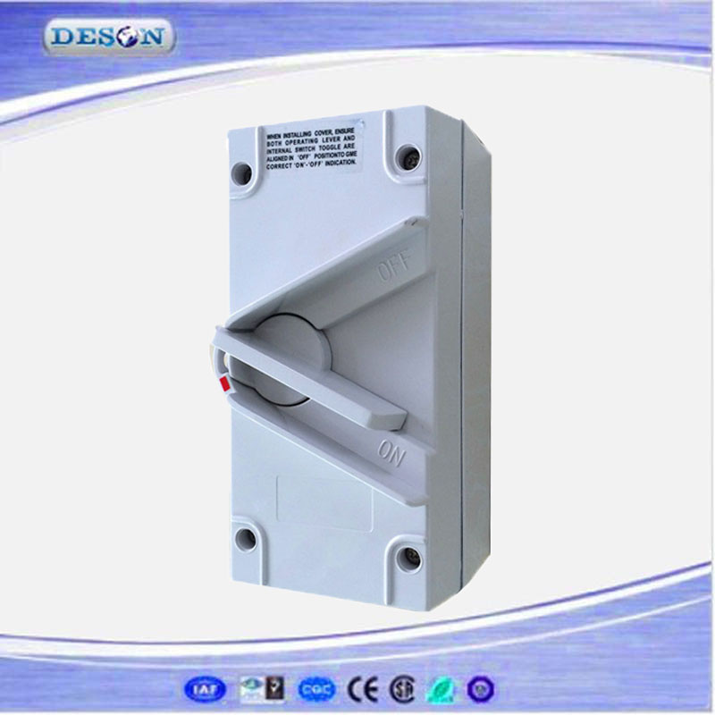 IP67 1p/2p/3p/4p 20A/32A/45A/63A Waterproof Isolation Switch