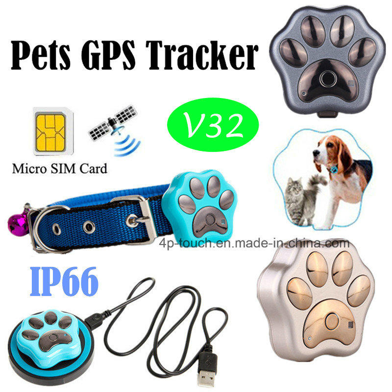 Multi-Function Mini Pets GPS Tracker Waterproof IP66 (V32)
