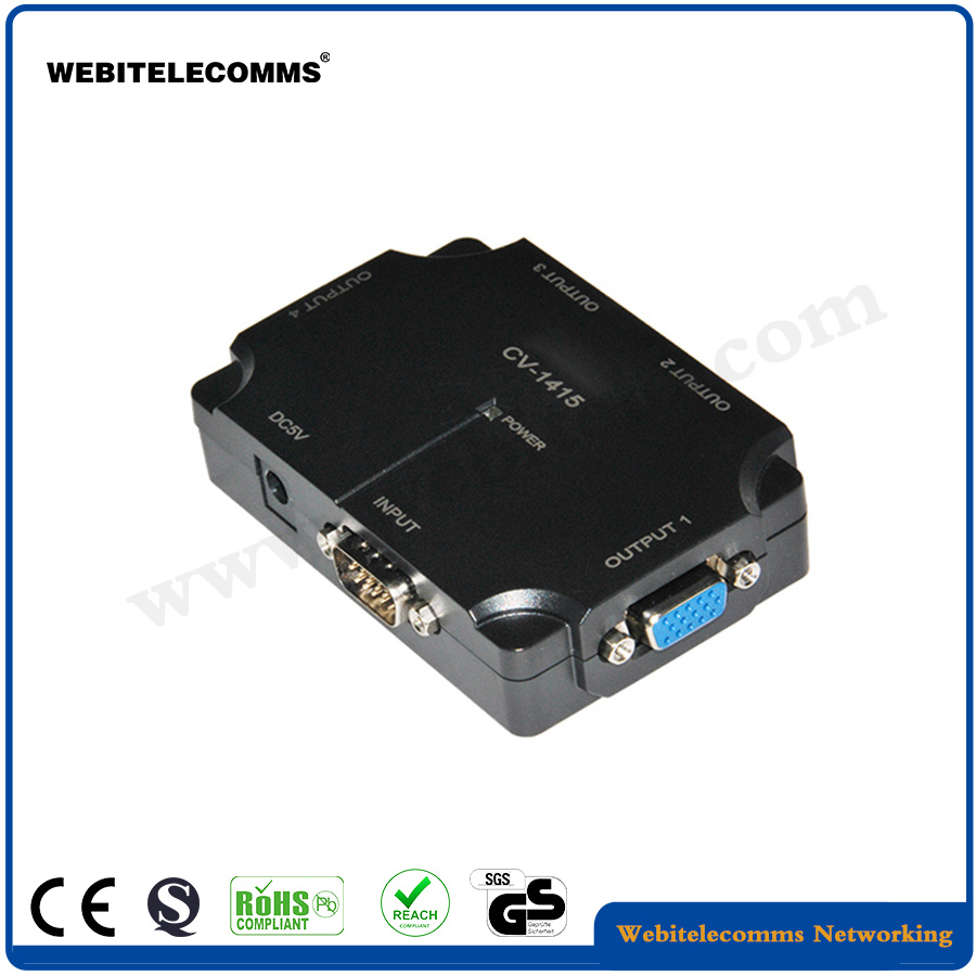 Plastic Housing 4 Ports VGA Video Splitter