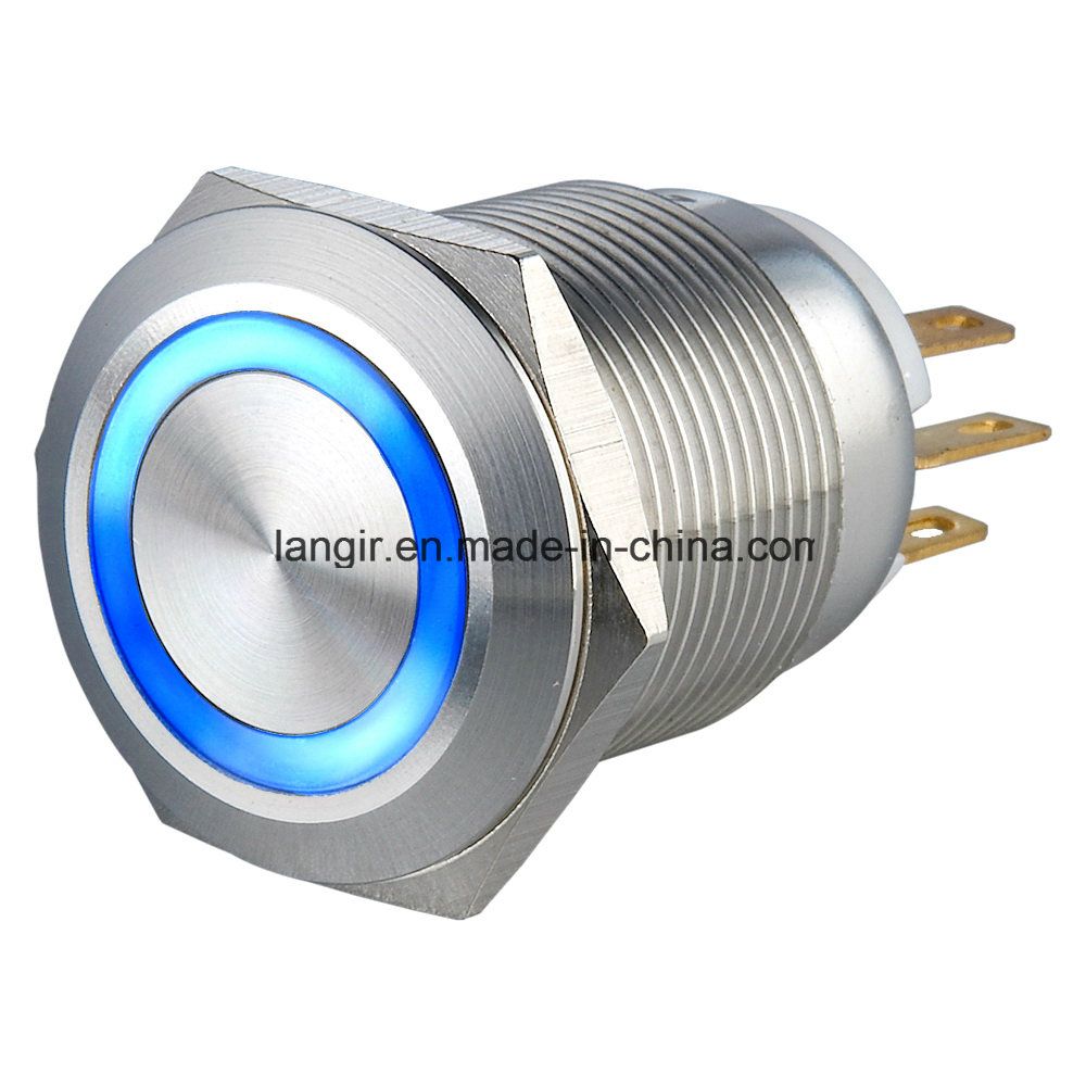 19mm Momentary 1no1nc Stainless Steel Ring LED Push Button Switch