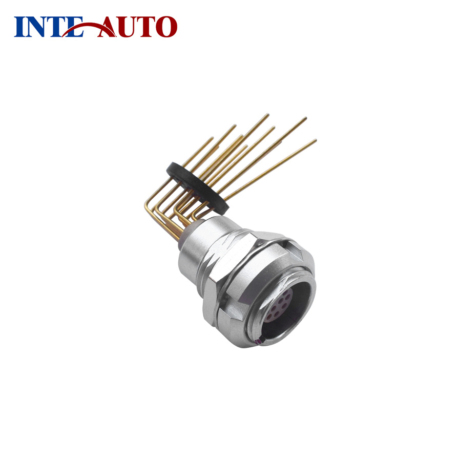 Lemos ECG Multipole Panel Mount Connector Socket with Elbow Contacts