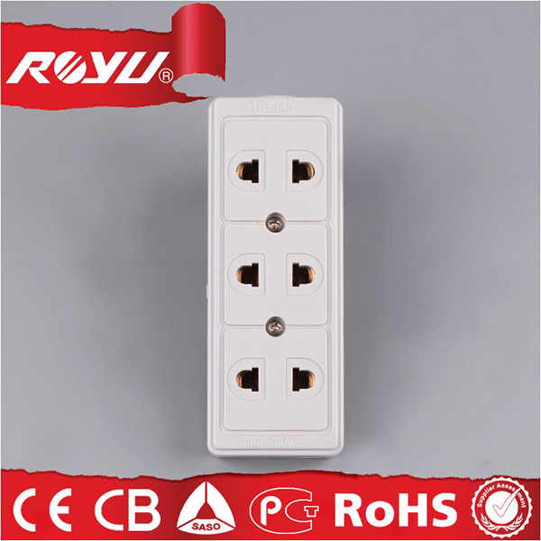 220V Smart Design Cheap 3 Outlet Universal Power Strip