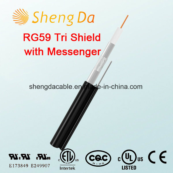 Rg59 Tri-Shield with Messenger 75 Ohms Coaxial Cable