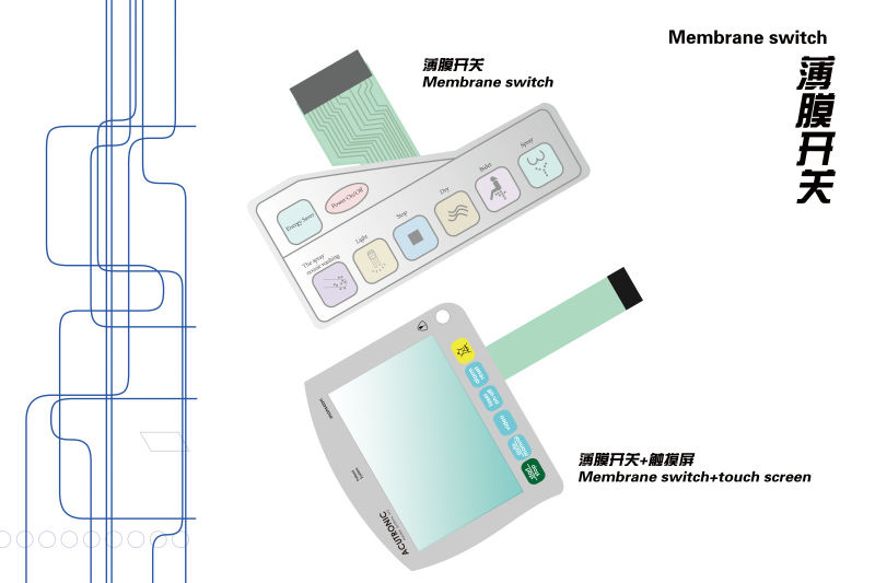 Membrane Switch with 366mm Long Pet Tail