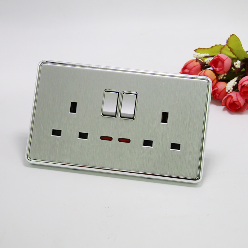 2 Gang Switch Doublw Socket W/N