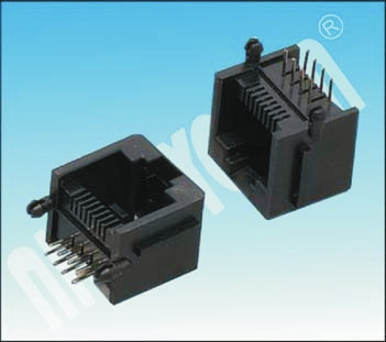 RJ45-8p8c Right Angle Female Connector with 1.0A Rated Current