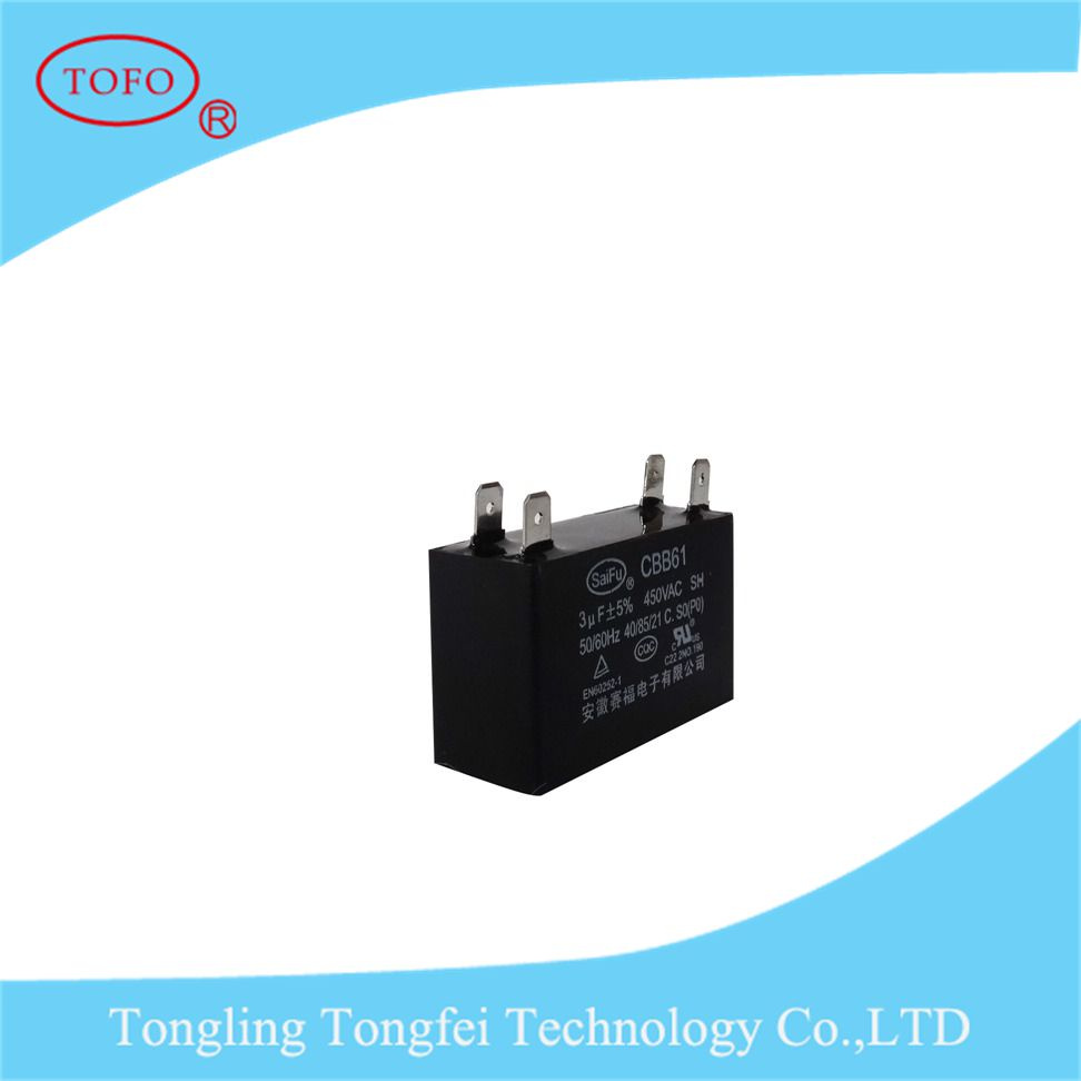 2.5UF 450VAC Cbb61 Fan Capacitor with Approval