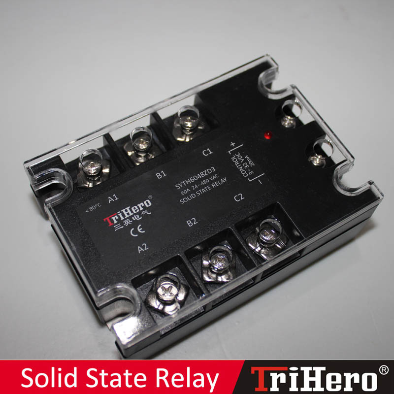 60A DC/AC SSR Solid State Relay 3-Phase
