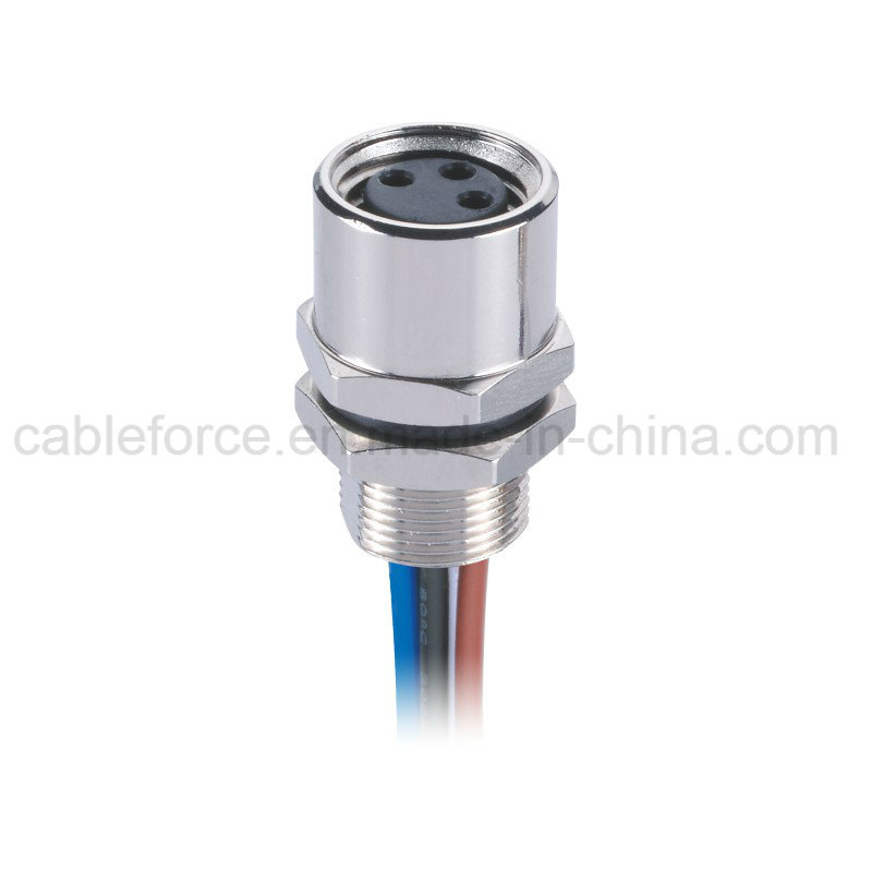 M8 3pin Female Rear Mounting Connector with Wires