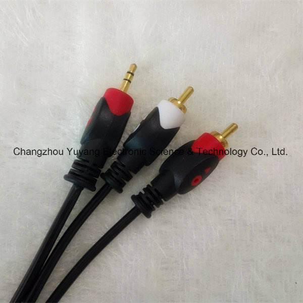 Fisheye 3.5 Stereo Phone Plug to 2RCA AV Cable