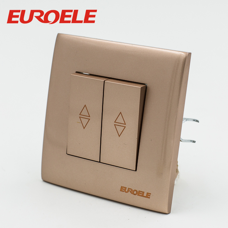 Nice Design Gold Color PC 2 Gang Wall Switch