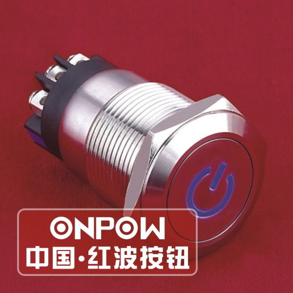 Onpow 19mm Spot Illuminated Spdt Stainless Steel Push Button Switch (LAS1GQ-11DT/L/S) (Dia. 19mm) (CE, CCC, RoHS, REECH)