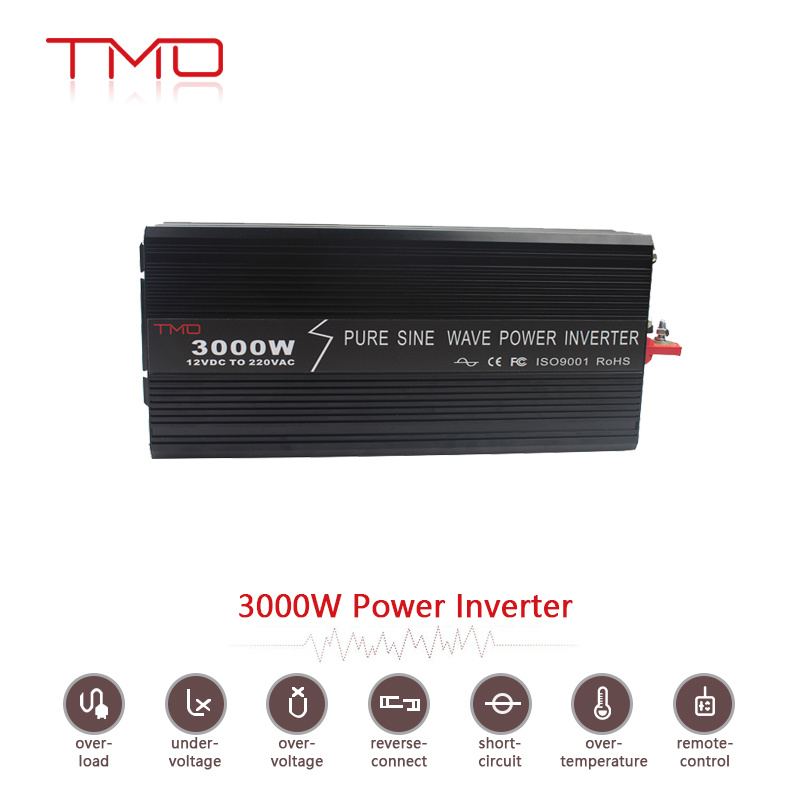 DC 12V 24V 48V AC 110V 220V 1kVA 2kVA 3kVA 4kVA 5kVA Built-in Charger Remote Control LED Display Pure Sine Wave Solar Power Inverter