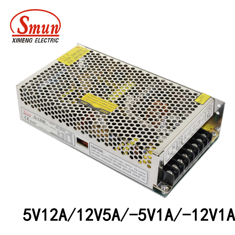 120W 5V12A 12V5a -5V1a -12V1a Quad Output Switching Power Supply