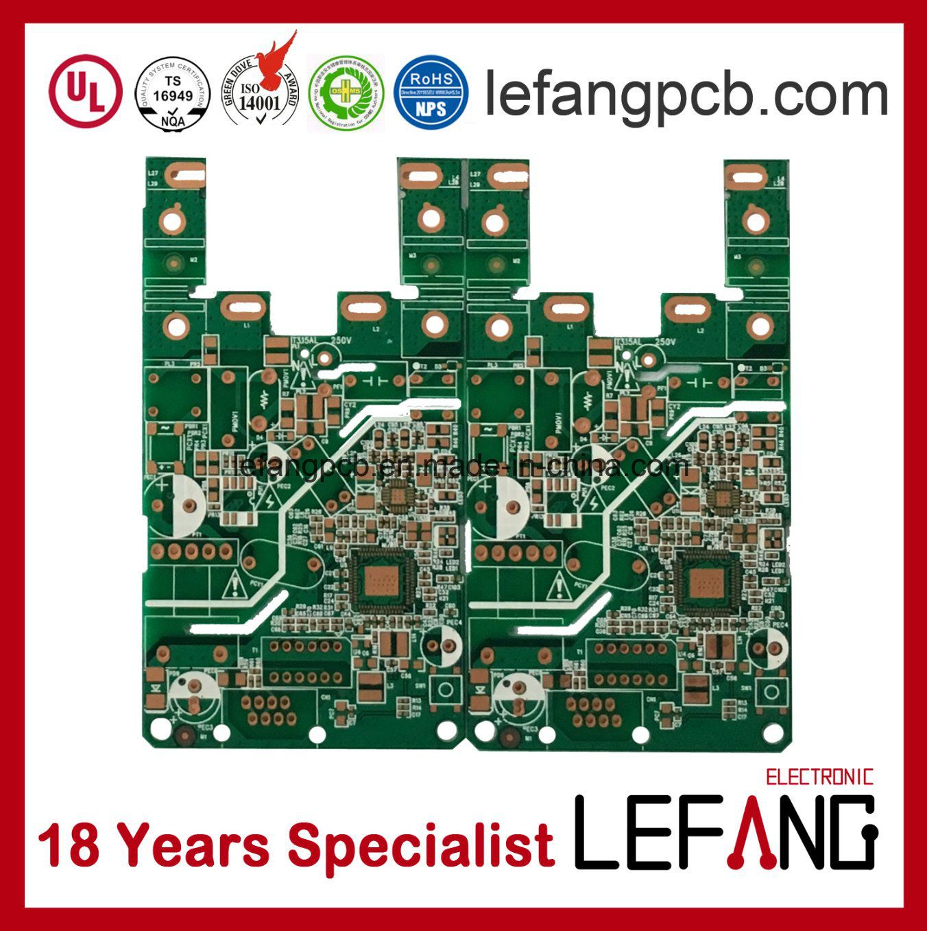 4layers OSP Vehicle PCB Circuit with Green Solder Mask