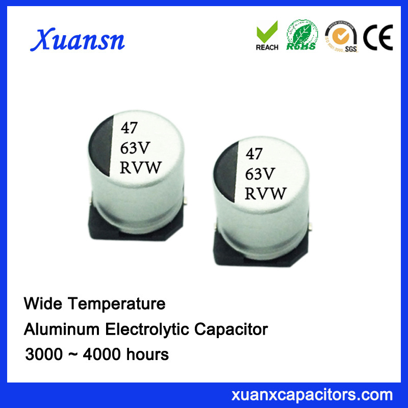 47UF 63V 4000hours 105º C SMD Electrolytic Capacitor